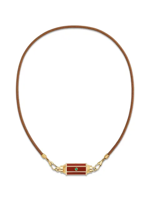 Marie Lichtenberg Baby Locket emerald and jasper necklace Gold MLB0129