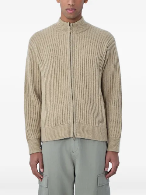 Stüssy ribbed-knit zip-up cardigan Neutrals 117269