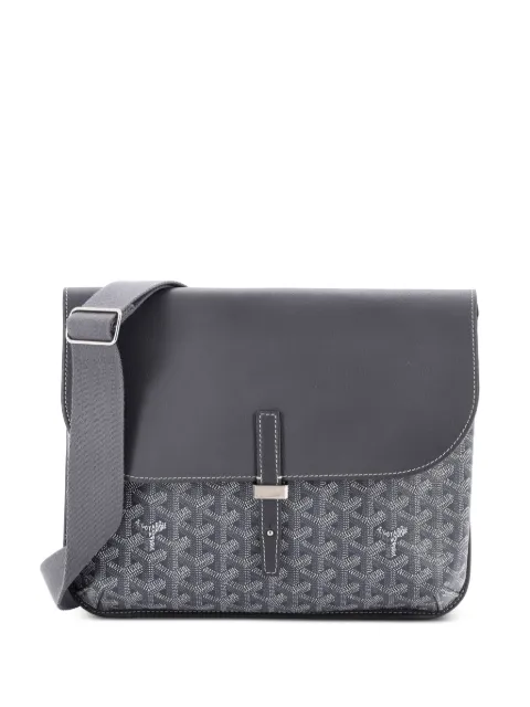 Goyard Pre-Owned Coursier Messenger Bag Coated Canvas and Leather crossbody bag Grey USL46NYK7X2FEN20