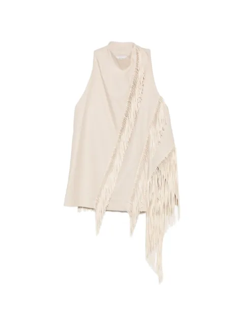 Sportmax fringe-detail sleeveless top Neutrals 2622166011600