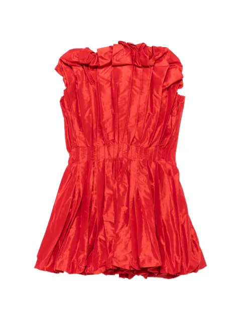 TOVE Marina pleated strapless top Red TVB171RED