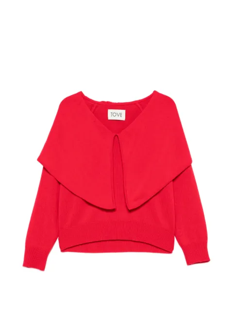 TOVE Malia draped-panel sweater Red TVK016RED