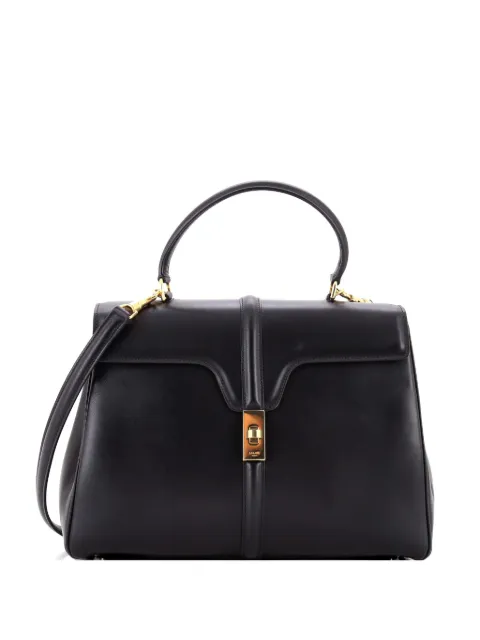 Celine Pre-Owned 16 Top Handle Bag Smooth Calfskin Medium satchel Black QH2ZUIUJYA83NQ8P