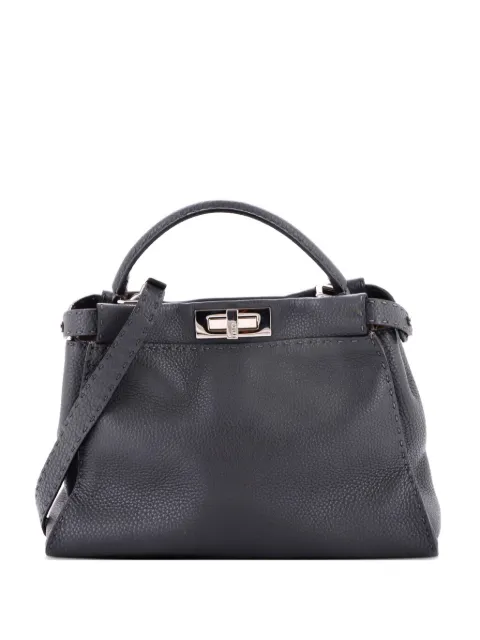 Fendi Pre-Owned Selleria Peekaboo Bag Rigid Leather Regular satchel Grey 9SP4JL9UNG9MYU5T