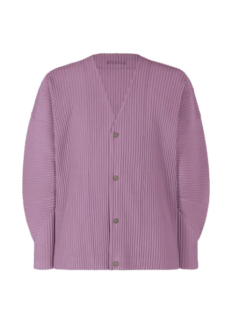 Homme Plissé Issey Miyake pleated V-neck shirt Purple HP56JL116