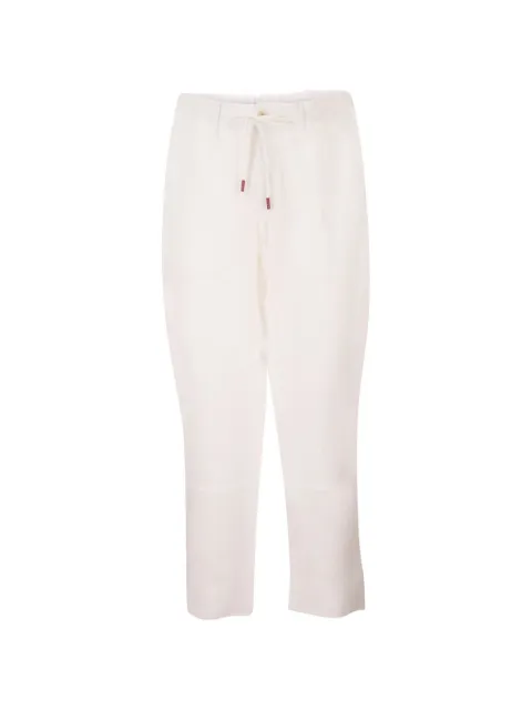 Kiton drawstring linen trousers White UPN004H0969002001