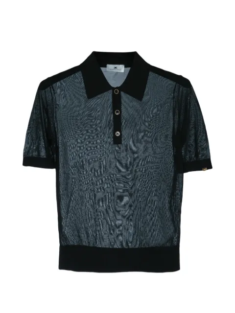 Elisabetta Franchi nylon polo shirt with bra Black MK80B61E2