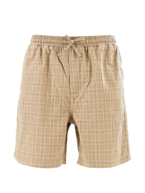 Foret Shift check-pattern drawstring shorts Neutrals F1042