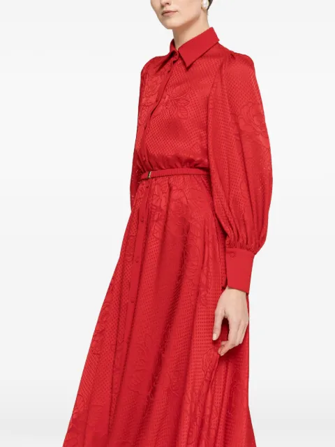 NISSA belted midi dress Red RC16509RED