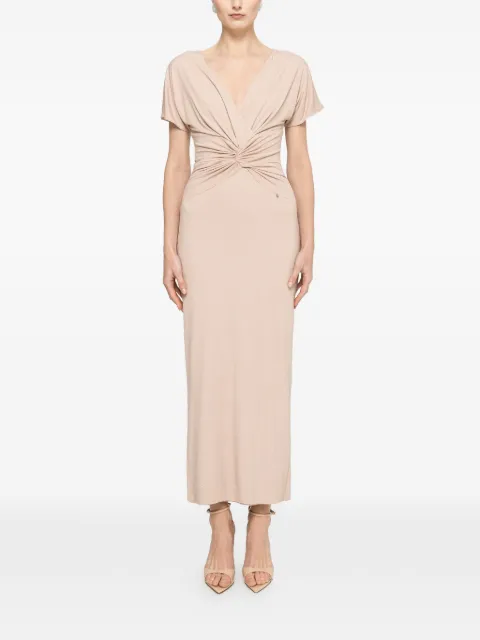 NISSA glitter V-neck maxi dress Neutrals RS16566NUDE