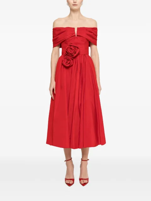 NISSA off-shoulder floral dress Red RS16469RED
