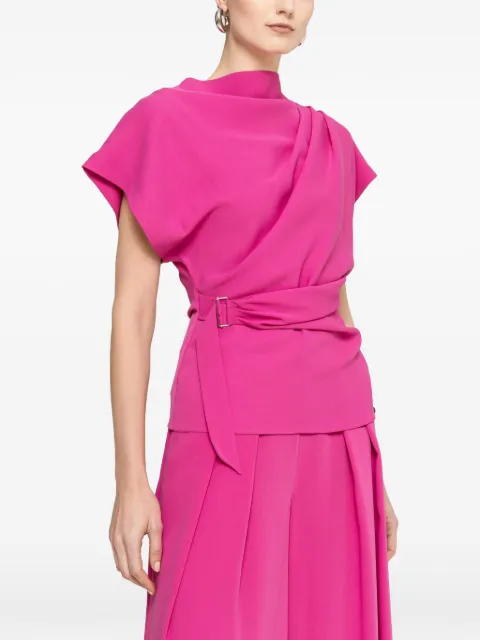 NISSA draped chiffon top Pink TOP16409FUCHSIA