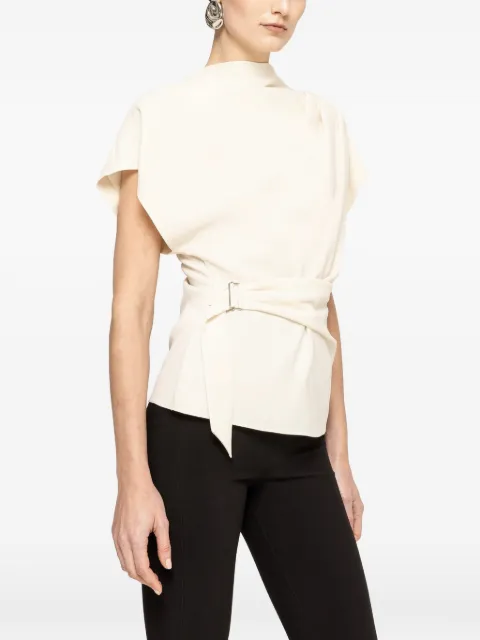NISSA draped top White TOP16409CREAM