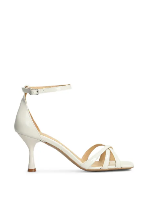 Fratelli Russo patent-finish crossover-strap sandals White CARLAS2512