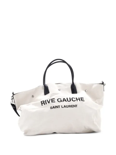 Saint Laurent Pre-Owned Rive Gauche Shopper Canvas Maxi tote bag Black 1M95OVK8DT2KNTWD
