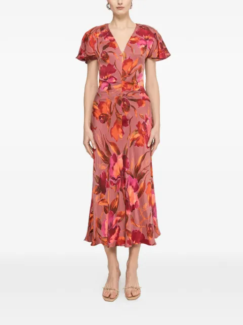 NISSA floral print midi dress Pink RZ16620