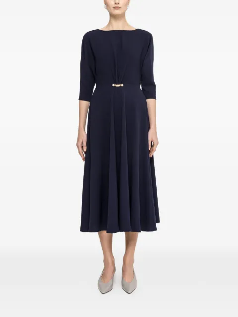 NISSA pearl detail midi dress Blue RC16613NAVY