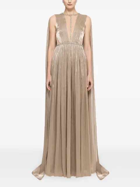 NISSA crystal-embellished chiffon maxi dress Neutrals RS16532GREY