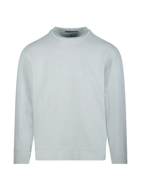 C.P. Company combed jersey 10/2 boxy mockneck sweatshirt Blue 20CMSS270A110700G804