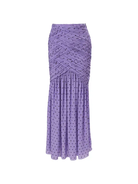 Carolina Herrera polka-dot ruched midi skirt Purple S2611N306MNC