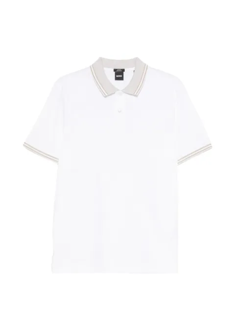 BOSS tipped-trim polo shirt White 50559654