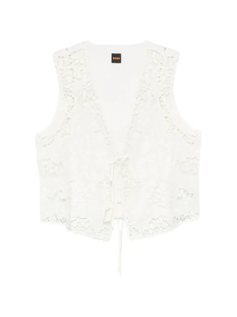 BOSS lace tie-fastening top White 50556743