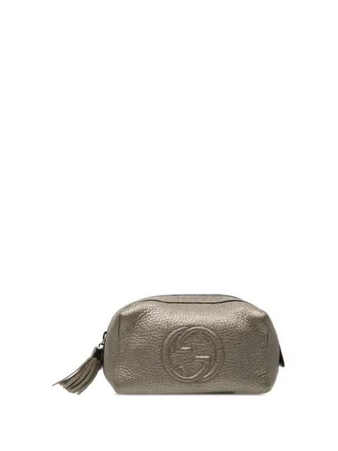 Gucci Pre-Owned 2000-2015 Metallic Leather Soho Cosmetic pouch Grey 79QY6FZI2XNI18S5