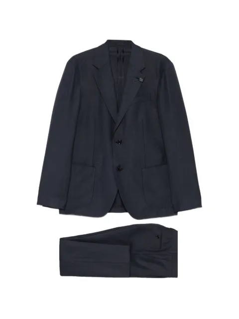 Lardini flower-pin single-breasted suit Blue PA6301EPAIF66406