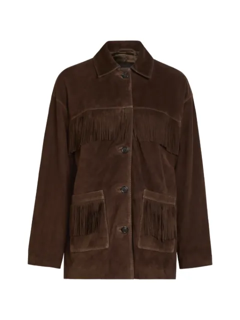 Nili Lotan Foudre fringe-trimmed suede jacket Brown 13480L238