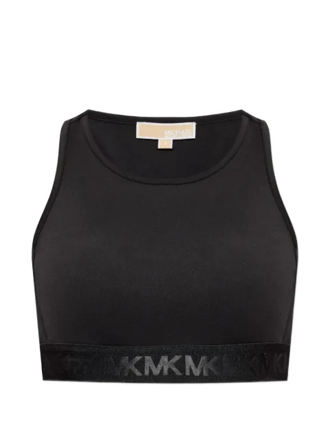 Michael Michael Kors logo-tape sports bra Black 001BLACK