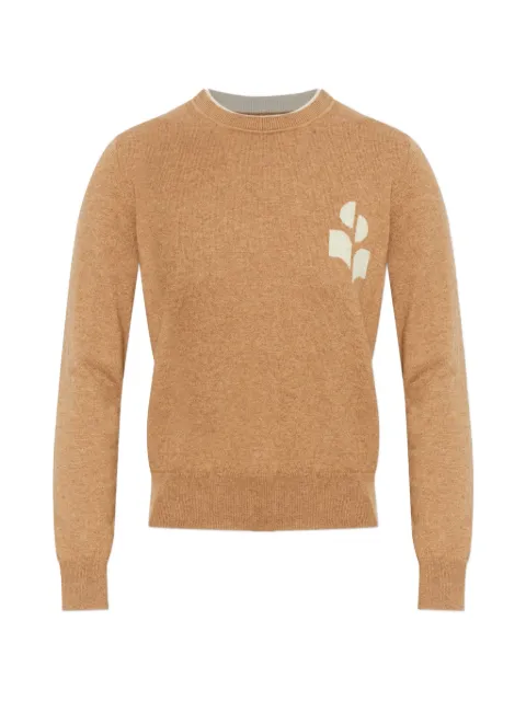 MARANT ÉTOILE Lanta logo-intarsia sweater Brown CAMELLIGHTGREY