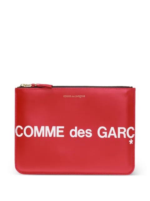 Comme Des Garçons logo-print leather pouch Red SA5100HL0