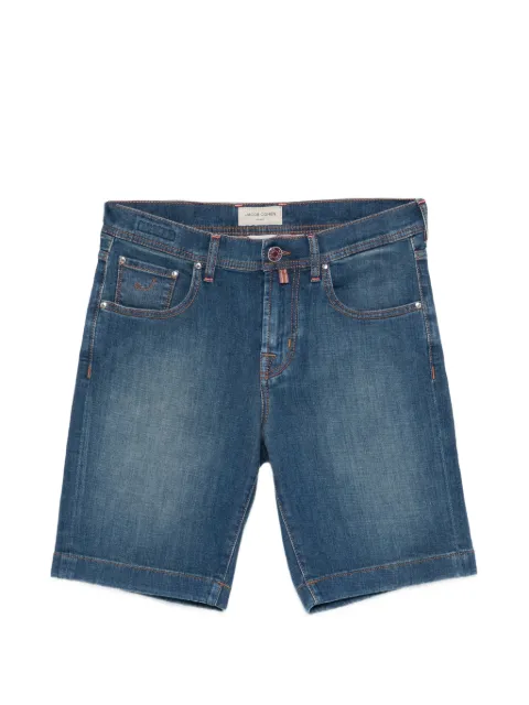Jacob Cohën Nicolas logo-patch shorts Blue JUMOE001031S2851