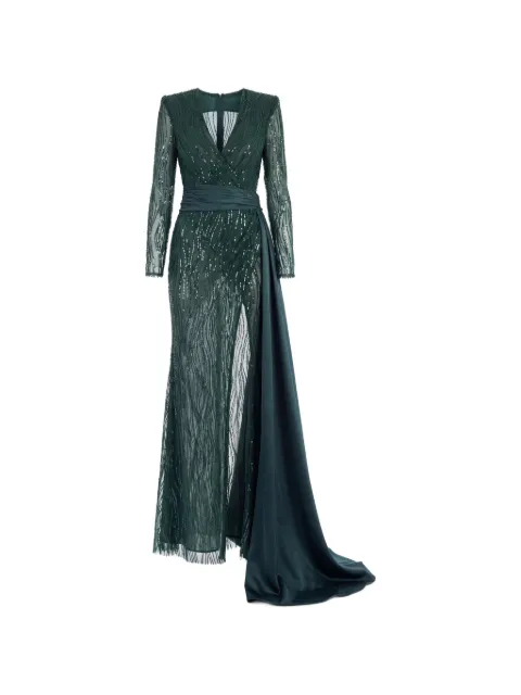 Gattinolli by Marwan sequin-embellished gown dress Green OP5703