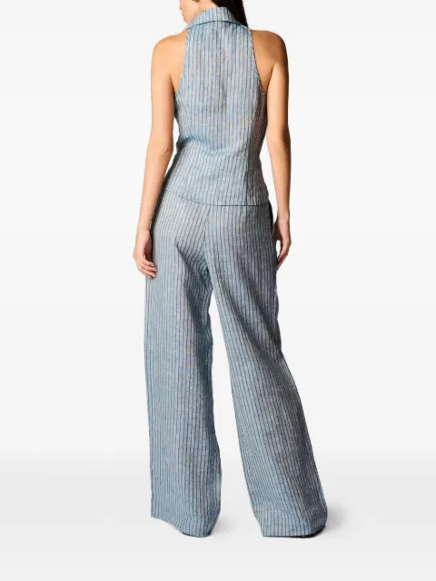 HEVRON striped wide leg trousers Blue HRS26P038