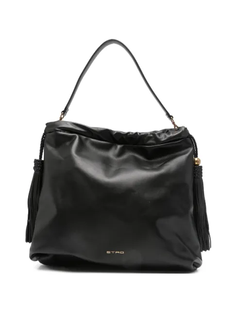 ETRO large leather Kalispera bag with tassels Black WP1B0036AP466