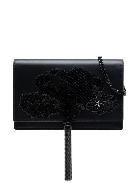 Saint Laurent Pre-Owned 2016 Calfskin Cloud Star Applique Classic Monogram Kate Tassel Wallet on Chain crossbody bag Black S8IFRFQ6GCHSEORC