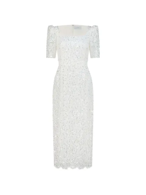 Adamaris sequin-embroidered lace midi dress White AC2024P0009