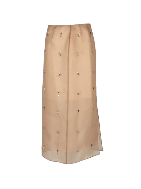 Lafayette 148 embellished midi skirt Neutrals MSN51B1W94