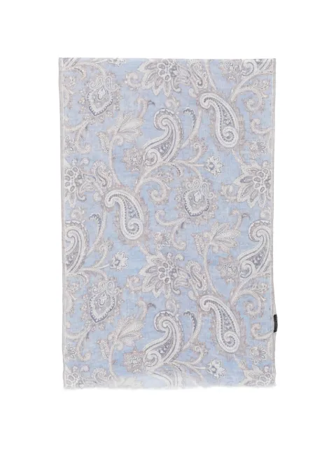 Dell'oglio paisley-print frayed scarf Blue 50903