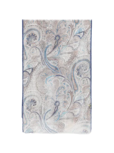 Dell'oglio Giglio paisley-pattern frayed scarf Neutrals 510