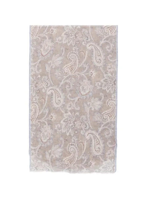 Dell'oglio Giglio paisley-pattern scarf Neutrals 509