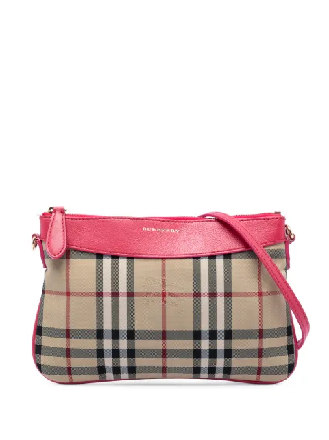Burberry Pre-Owned 2000-2017 Haymarket Check Nylon Peyton crossbody bag Red I5SYC52OIOAPWW3S