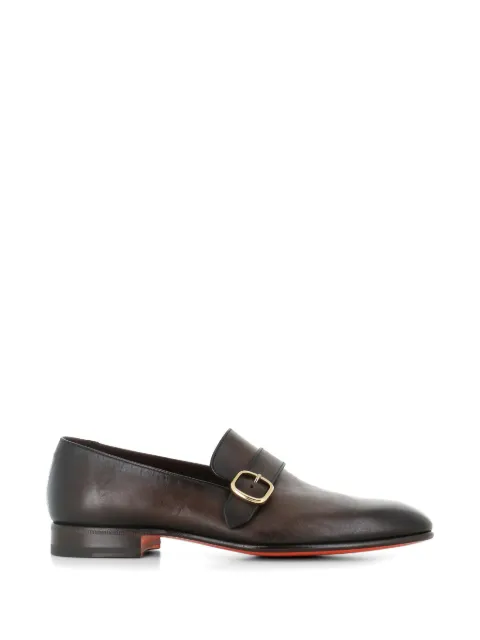 Santoni buckle-fastening leather loafers Brown MCAD19237LA35NUOT50