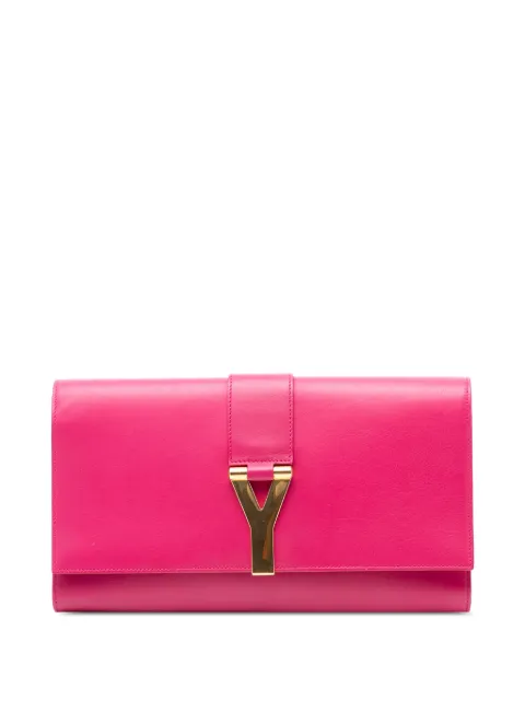 Saint Laurent Pre-Owned 2013-2026 Leather Chyc Ligne clutch bag Pink C1NG0KFECADL8334