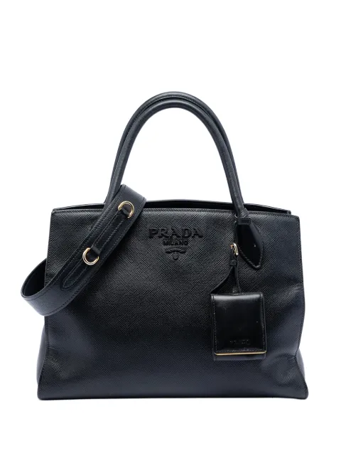 Prada Pre-Owned 2000-2010 Saffiano Cuir Monochrome satchel Black W44RAQSSJBPHRRMK