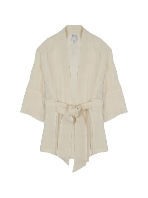 120% Lino belted kimono jacket Neutrals 33BLIW89SZ