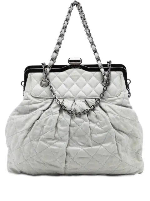 CHANEL Pre-Owned 2010-2011 Iridescent Calfskin Chic Quilt Frame satchel Grey RVUWB84ANDY2IDIA