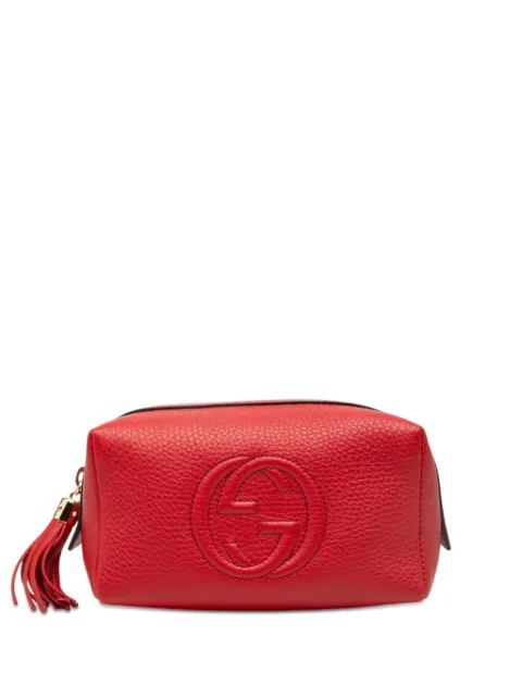 Gucci Pre-Owned 2000-2015 Leather Soho Cosmetic pouch Red SM3P0JIN1L60L0VB
