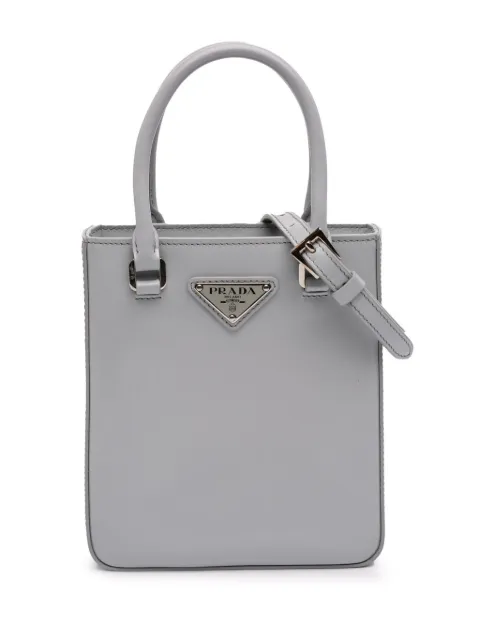 Prada Pre-Owned 2013-2025 Small Leather Brushed Tote satchel Grey RFIZ76A9PLJQ1YT1